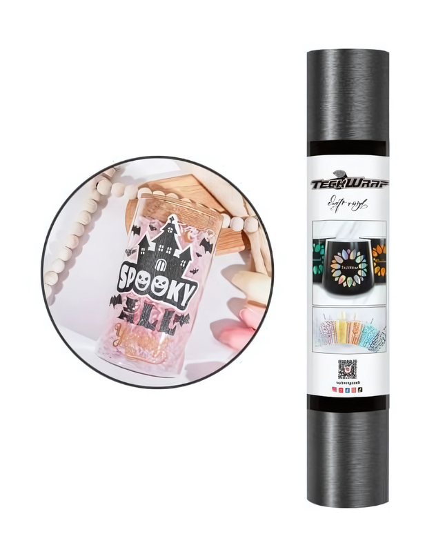 Dark Grey Satin Brush Adhesive Vinyl 1.5m x 30cm - Teckwrap