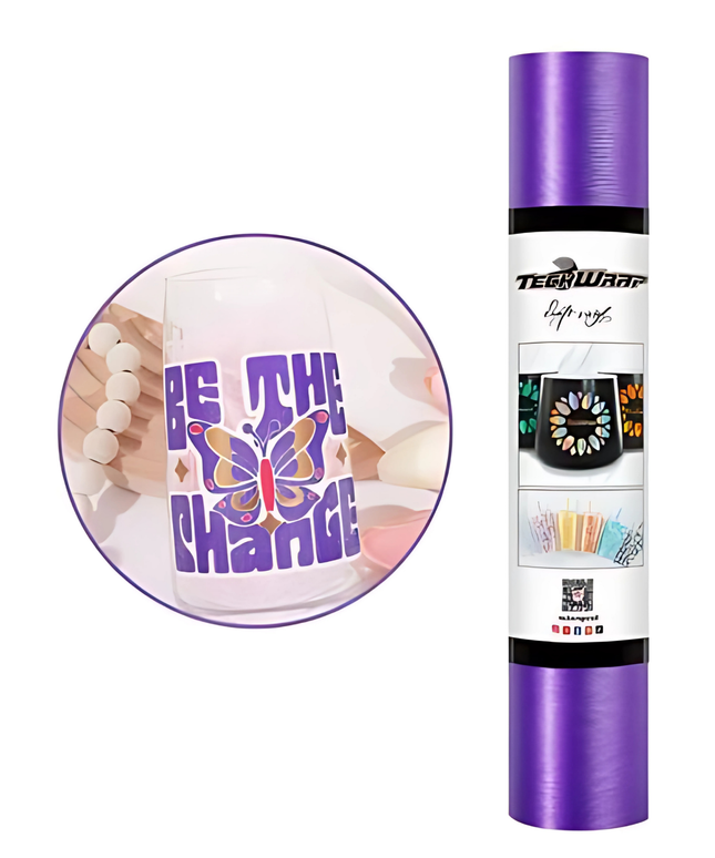 Violet Satin Brush Adhesive Vinyl 1.5m x 30cm - Teckwrap