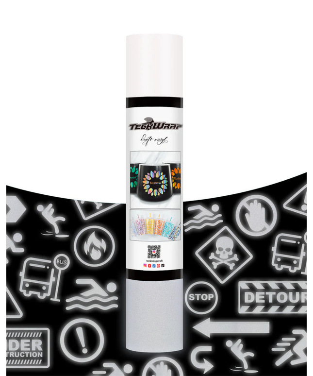 Reflective Silver Adhesive Vinyl 1.5m x 30cm - Teckwrap