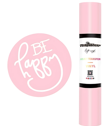 Light Pink Coloured Heat Transfer Vinyl (HTV) 1.5m x 30cm - Teckwrap
