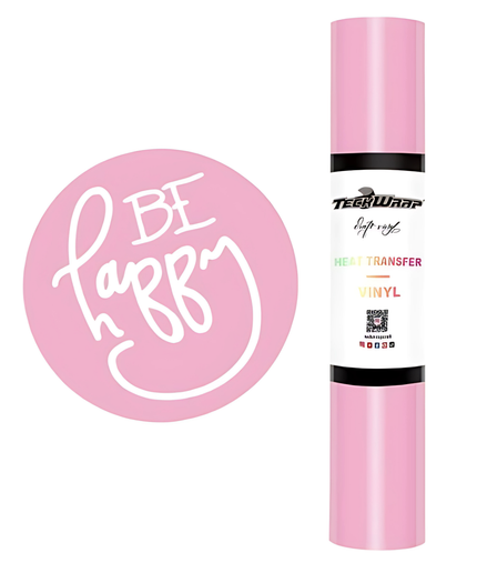 Pink Coloured Heat Transfer Vinyl (HTV) 1.5m x 30cm - Teckwrap
