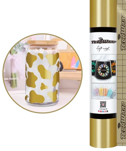 Glossy Gold 001 Economy Series Craft Adhesive Vinyl 1.5m x 30cm  - Teckwrap