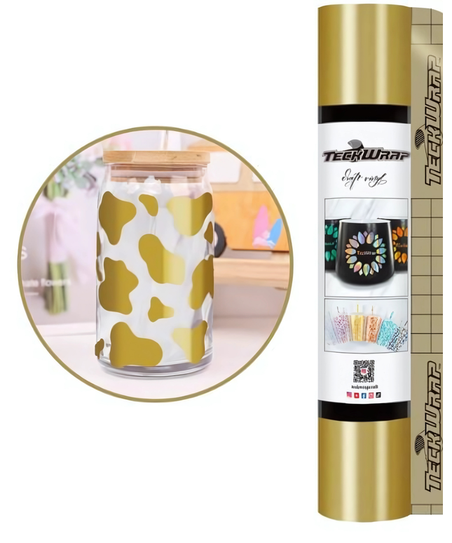 Glossy Gold 001 Economy Series Craft Adhesive Vinyl 1.5m x 30cm  - Teckwrap
