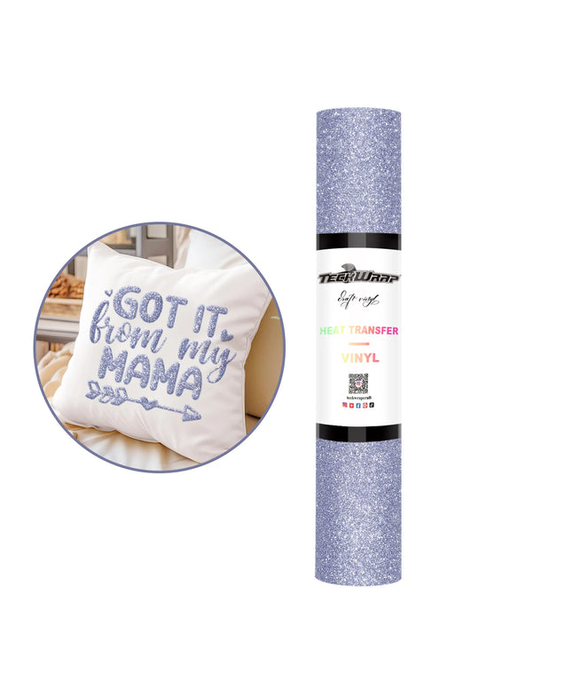 Angel Blue Glitter Puff HTV - Teckwrap