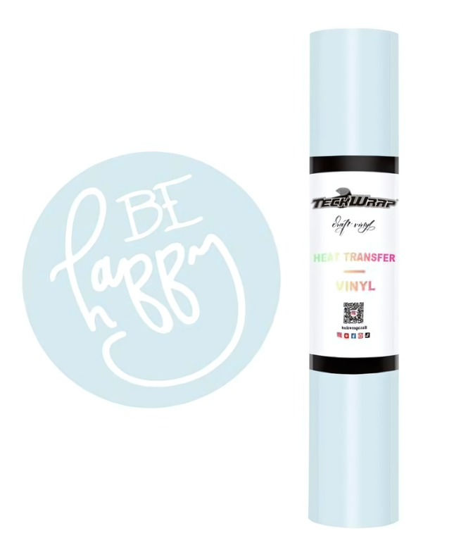 Baby Blue Coloured Heat Transfer Vinyl (HTV) 1.5m x 30cm - Teckwrap