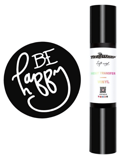 Black Coloured Heat Transfer Vinyl (HTV) 1.5m x 30cm - Teckwrap