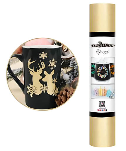 Champagne Gold Adhesive Craft Vinyl 1.5m x 30cm - Teckwrap