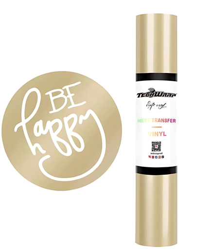 Champagne Gold Coloured Heat Transfer Vinyl (HTV) 1.5m x 30cm - Teckwrap