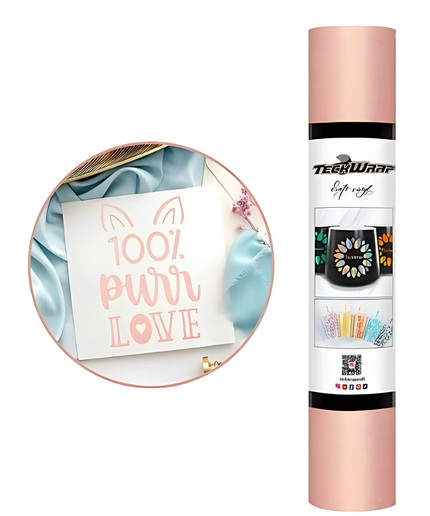 Champagne Pink Glitter Adhesive Craft Vinyl 1.5m x 30cm - Teckwrap