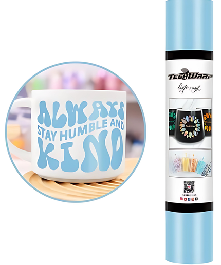 Cyanine Blue Dusty Matte Adhesive Craft Vinyl 1.5m x 30cm - Teckwrap
