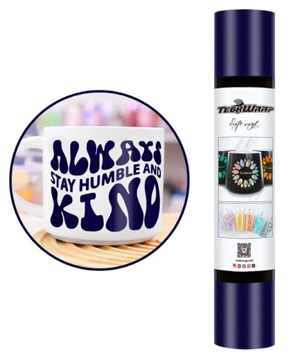 Dark Blue Dusty Matte Adhesive Craft Vinyl 1.5m x 30cm - Teckwrap