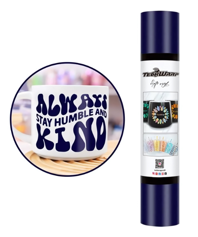 Dark Blue Dusty Matte Adhesive Craft Vinyl 1.5m x 30cm - Teckwrap