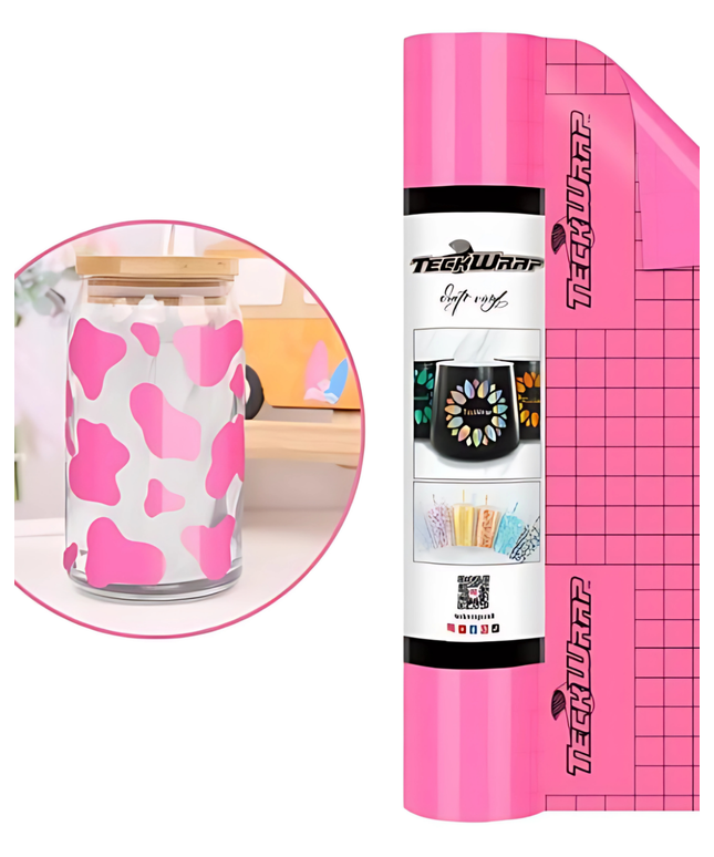 Glossy Barbie Pink 001 Economy Series Craft Adhesive Vinyl 1.5m x 30cm  - Teckwrap
