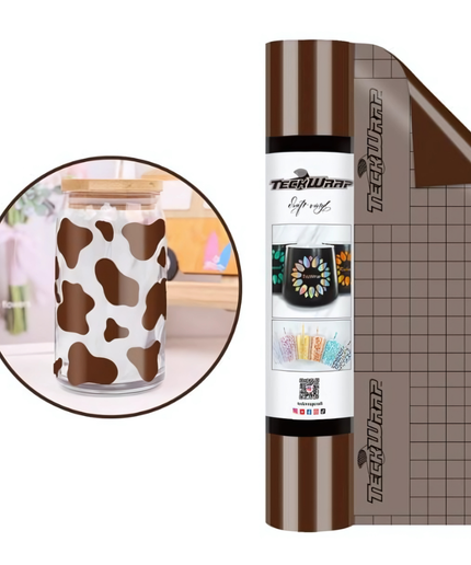 Glossy Brown 001 Economy Series Craft Adhesive Vinyl 1.5m x 30cm  - Teckwrap