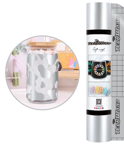Glossy Grey 001 Economy Series Craft Adhesive Vinyl 1.5m x 30cm  - Teckwrap