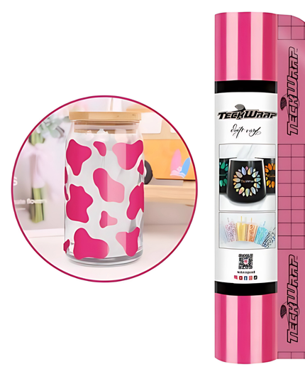 Glossy Hot Pink 001 Economy Series Craft Adhesive Vinyl 1.5m x 30cm  - Teckwrap