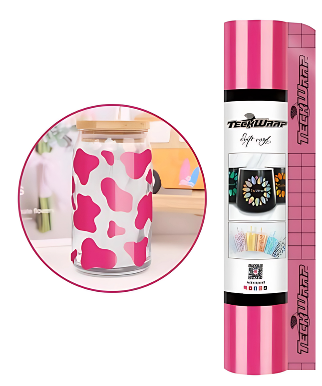 Glossy Hot Pink 001 Economy Series Craft Adhesive Vinyl 1.5m x 30cm  - Teckwrap