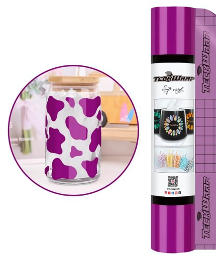 Glossy Red Violet 001 Economy Series Craft Adhesive Vinyl 1.5m x 30cm  - Teckwrap