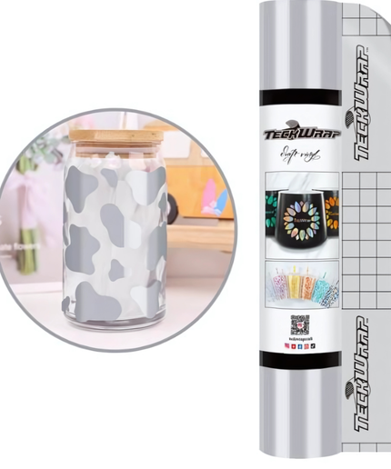 Glossy Silver 001 Economy Series Craft Adhesive Vinyl 1.5m x 30cm  - Teckwrap