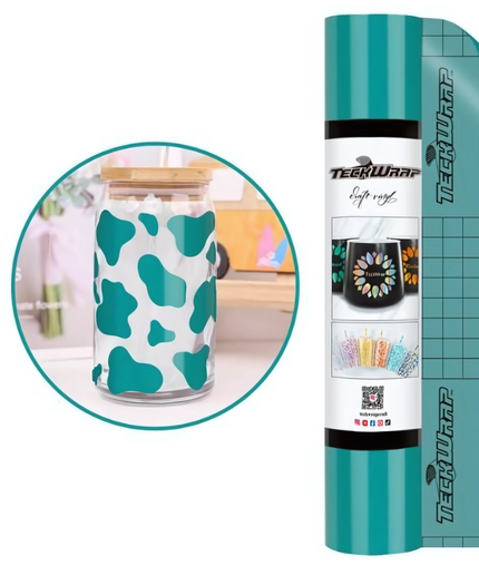 Glossy Turquoise 001 Economy Series Craft Adhesive Vinyl 1.5m x 30cm  - Teckwrap