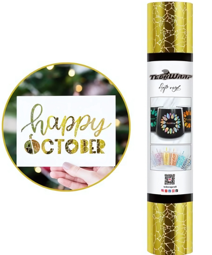 Gold Cobblestone Adhesive Vinyl 1.5m x 30cm - Teckwrap