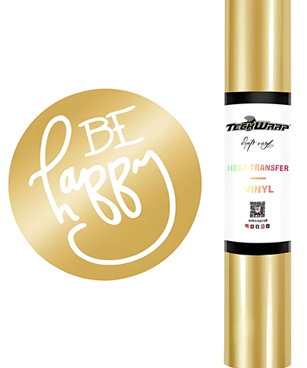 Gold Coloured Heat Transfer Vinyl (HTV) 1.5m x 30cm - Teckwrap