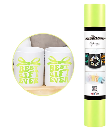 Gold Lime Shimmer Adhesive Vinyl 1.5m x 30cm - Teckwrap
