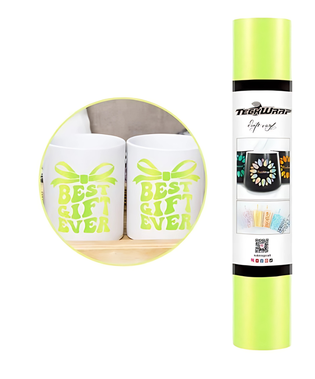 Gold Lime Shimmer Adhesive Vinyl 1.5m x 30cm - Teckwrap