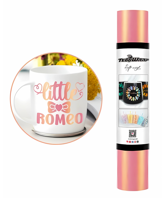 Gold Pink Shimmer Adhesive Vinyl 1.5m x 30cm - Teckwrap