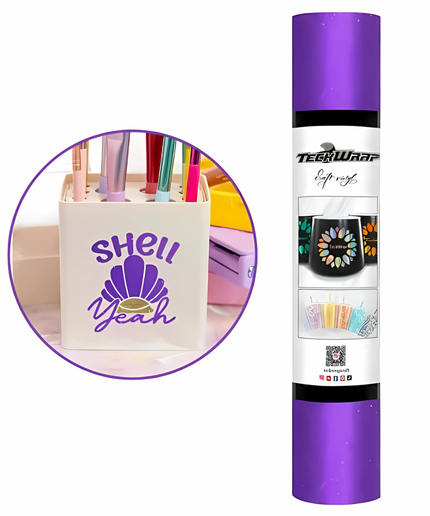 Grape Glitter Adhesive Craft Vinyl 1.5m x 30cm - Teckwrap