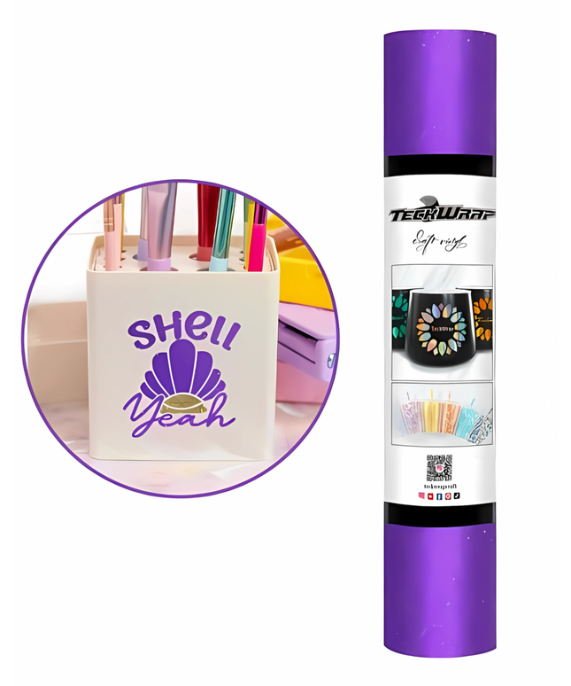 Grape Glitter Adhesive Craft Vinyl 1.5m x 30cm - Teckwrap