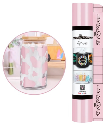 Glossy Millennial Pink 001 Economy Series Craft Adhesive Vinyl 1.5m x 30cm  - Teckwrap