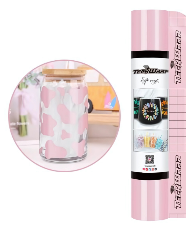 Glossy Millennial Pink 001 Economy Series Craft Adhesive Vinyl 1.5m x 30cm  - Teckwrap