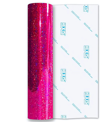 Pink Holo Glitter Gloss Permanent Vinyl - Hexis