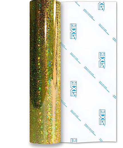 Gold Holo Glitter Permanent Vinyl - Hexis