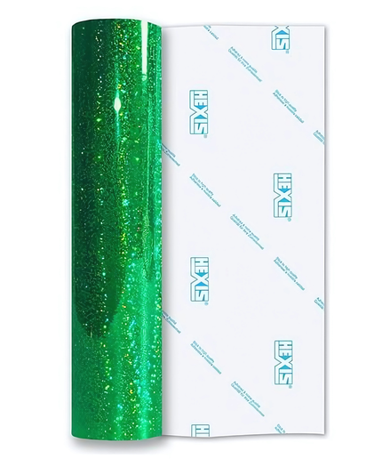 Green Holo Glitter Gloss Permanent Vinyl - Hexis