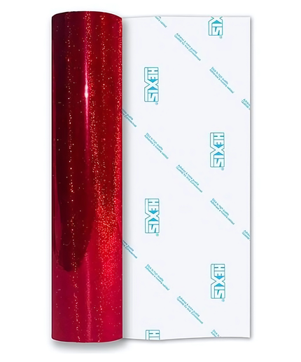 Red Holo Glitter Gloss Permanent Vinyl - Hexis