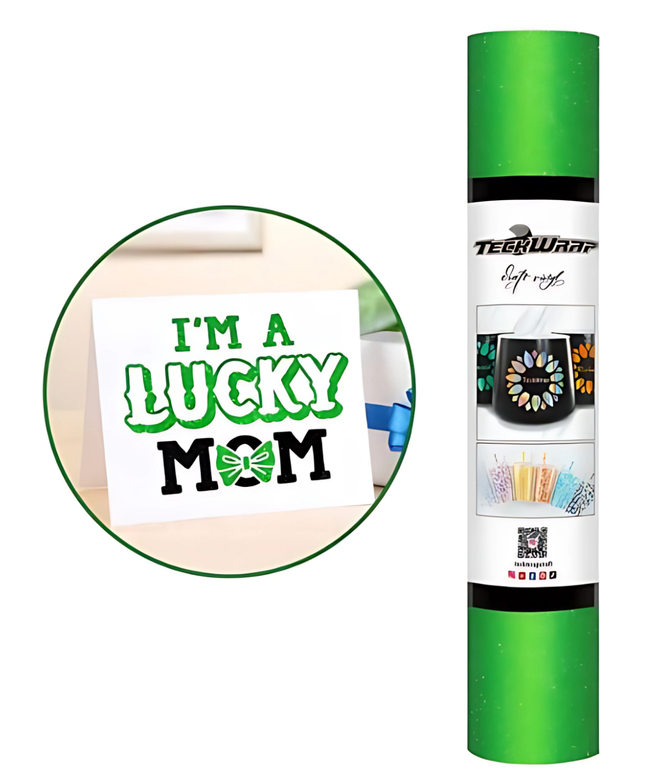 Kelly Green Glitter Adhesive Craft Vinyl 1.5m x 30cm - Teckwrap