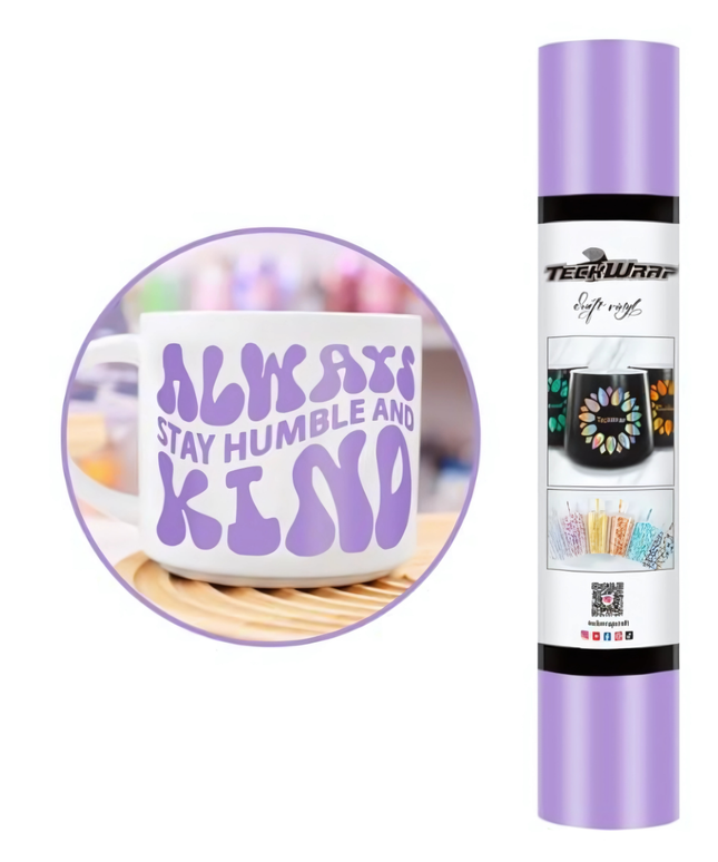 Lavender Dusty Matte Adhesive Craft Vinyl 1.5m x 30cm - Teckwrap