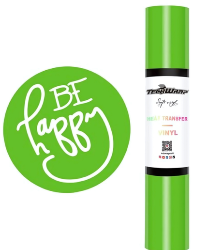 Light Green Coloured Heat Transfer Vinyl (HTV) 1.5m x 30cm - Teckwrap