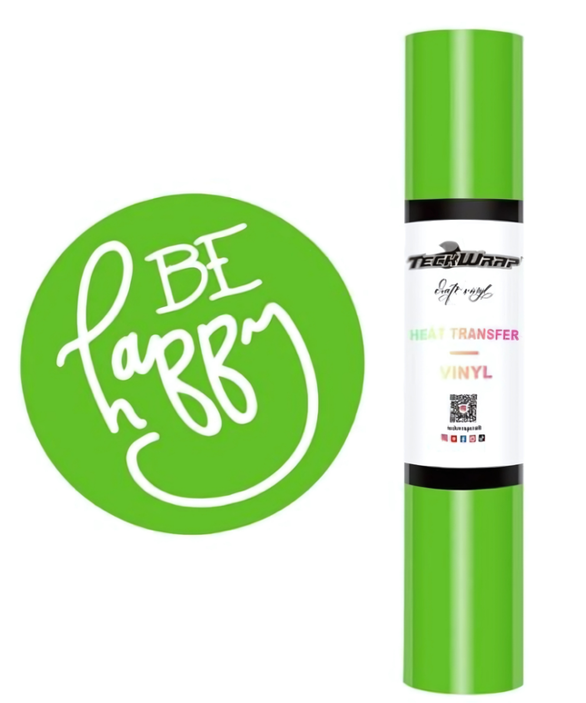 Light Green Coloured Heat Transfer Vinyl (HTV) 1.5m x 30cm - Teckwrap