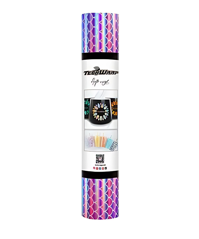 Lilac Mermaid Holographic Opal Pattern Adhesive Vinyl 1.5m x 30cm - Teckwrap