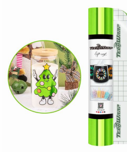 Green Bubble Free Mirror Chrome Adhesive Vinyl 1.5m x 30cm - Teckwrap