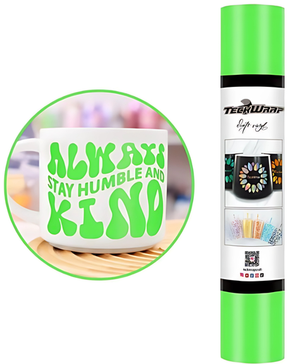Lime Dusty Matte Adhesive Craft Vinyl 1.5m x 30cm - Teckwrap