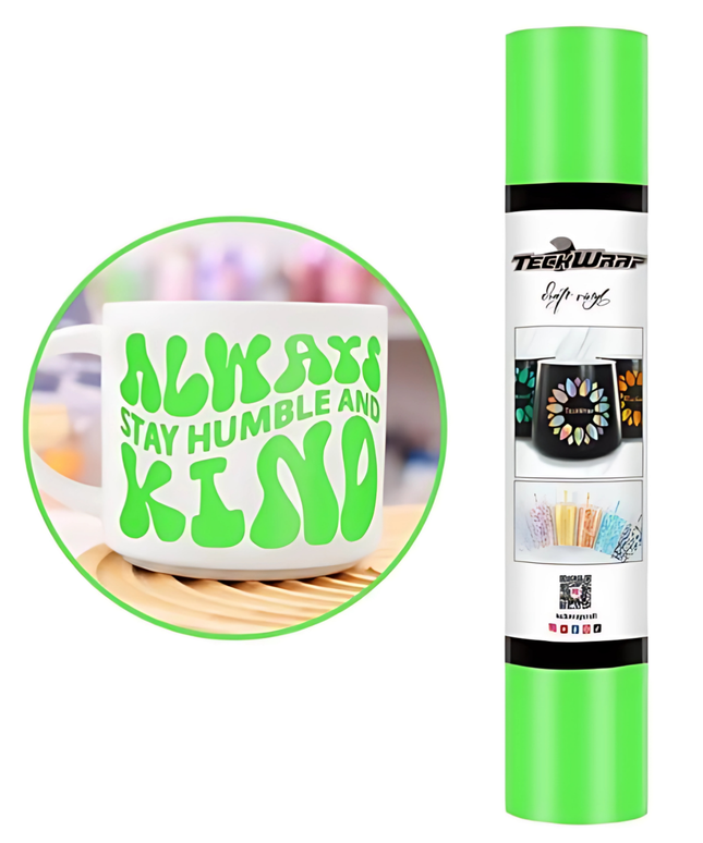 Lime Dusty Matte Adhesive Craft Vinyl 1.5m x 30cm - Teckwrap