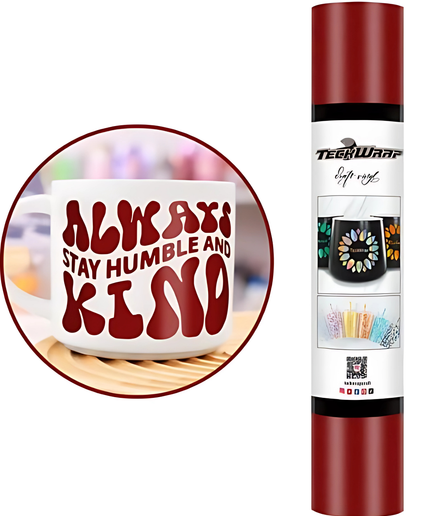 Wine Red Dusty Matte Adhesive Craft Vinyl 1.5m x 30cm - Teckwrap