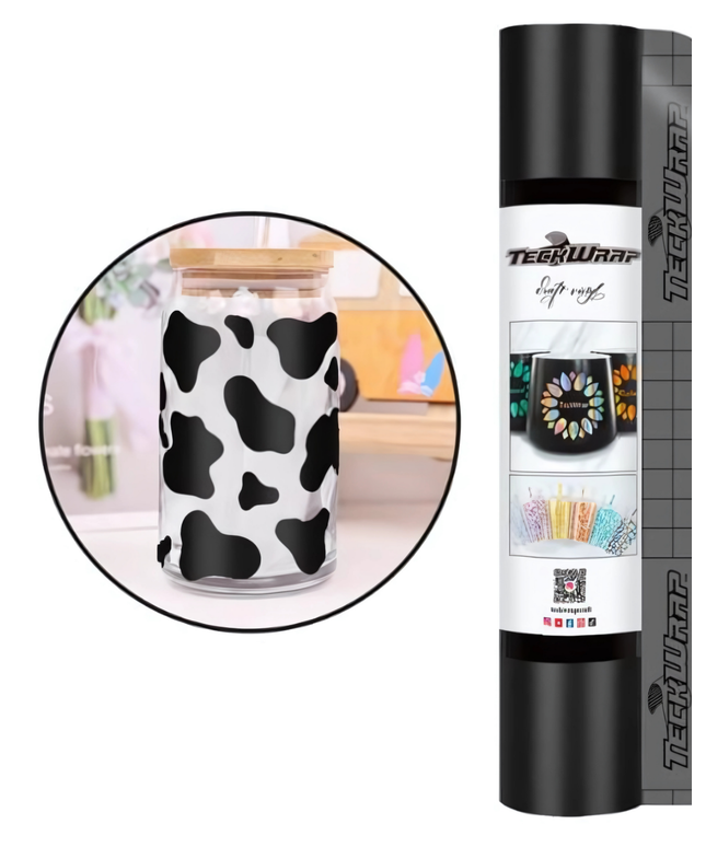 Matte Black 001 Economy Series Craft Adhesive Vinyl 1.5m x 30cm  - Teckwrap
