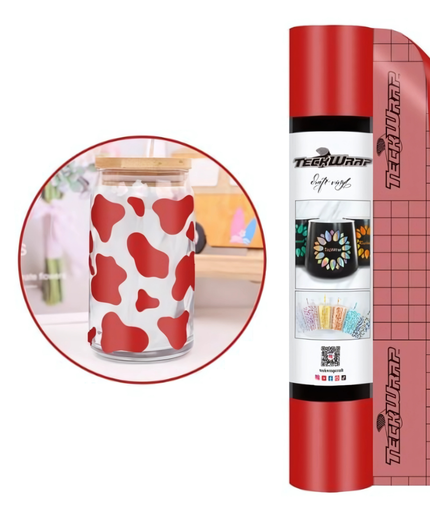 Matte Red 001 Economy Series Craft Adhesive Vinyl 1.5m x 30cm  - Teckwrap