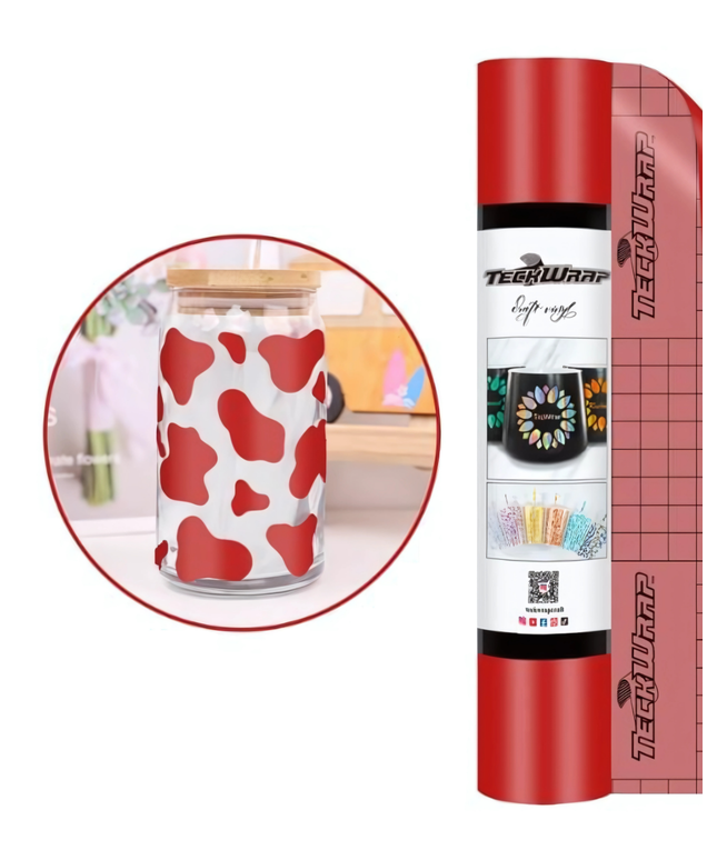 Matte Red 001 Economy Series Craft Adhesive Vinyl 1.5m x 30cm  - Teckwrap