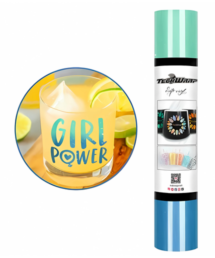 Mint to Teal Cold Colour Change Adhesive Vinyl 1.5m x 30cm - Teckwrap